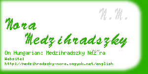 nora medzihradszky business card